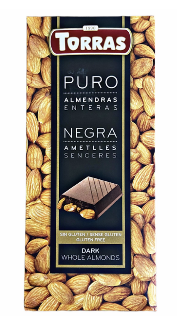 Шоколад чорний 215 Torras з мигдалем 200г